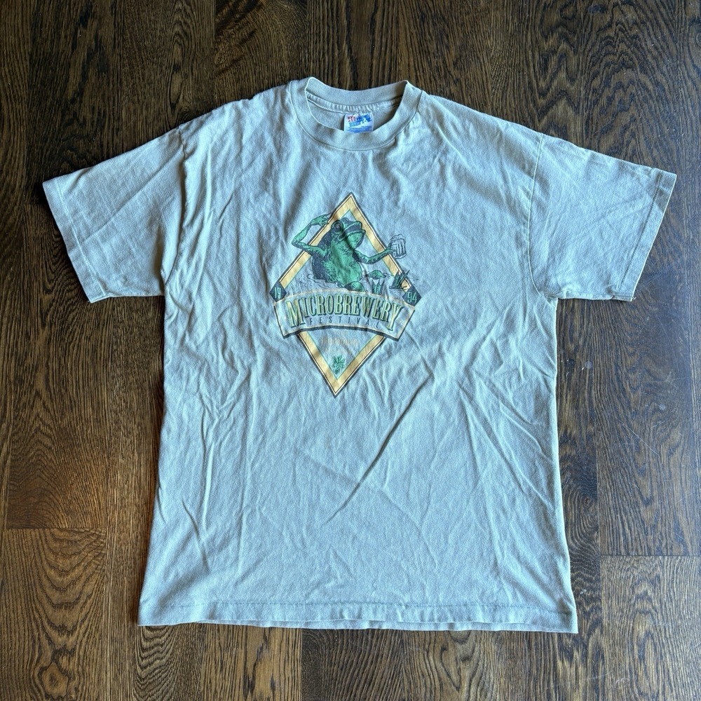 VTG 1994 Herbfarm Microbrewery Festival T Shirt L Single Stitch Frog Brew Crew